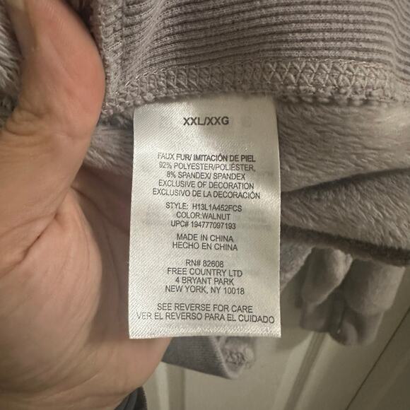 Free Country Women's Plush Butter Pile Soft & Cozy Jacket XL Walnut size XXL - Picture 9 of 14